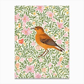 Dipper William Morris Style Bird Canvas Print