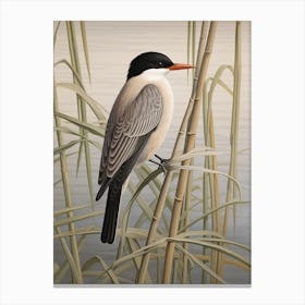 Dark And Moody Botanical Common Tern Canvas Print