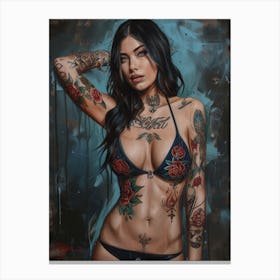 Tattooed Woman 1 Canvas Print