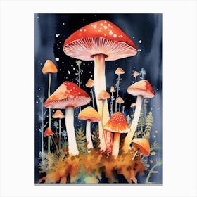 Mushroom Watercolour 6 Canvas Print