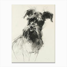 Sealyham Terrier Dog Charcoal Line 1 Canvas Print