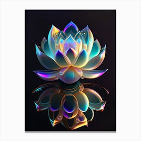 Double Lotus Holographic 2 Canvas Print