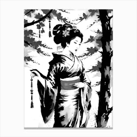 Traditional Japanese Art Style Geisha Girl 14 Canvas Print