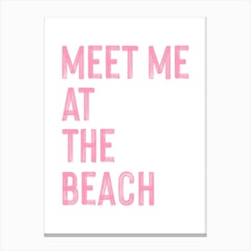 Meet Me At The Beach Coastal Canvas Print