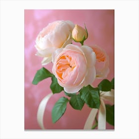 English Roses Painting Rose With A Ribbon 1 Canvas Print
