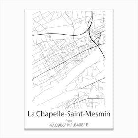 La Chapelle Saint Mesmin,France Minimalist Map Canvas Print