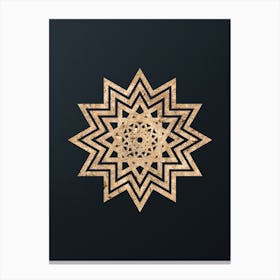 Abstract Geometric Gold Glyph on Dark Teal n.0343 Canvas Print