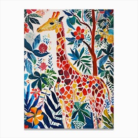 Colourful Giraffe With Patterns 2 Canvas Print