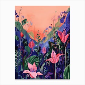 Boho Wildflower Painting Harebell Canvas Print
