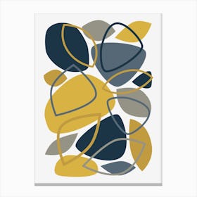 Navy, Mustard Mid Century Modern Abstract 23 Canvas Print