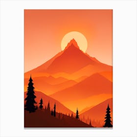 Misty Mountains Vertical Composition In Orange Tone 219 Canvas Print