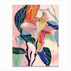 Colourful Flower Illustration Camellia 4 Canvas Print