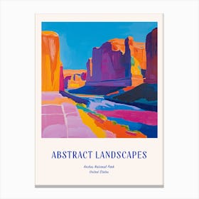 Colourful Abstract Arches National Park Usa 2 Poster Blue Canvas Print