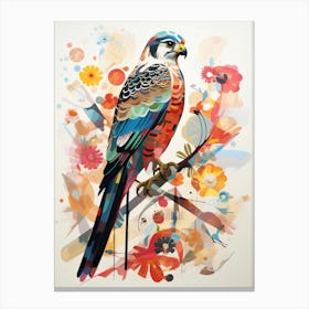 Bird Painting Collage Falcon 1 Canvas Print