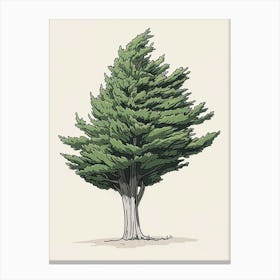Cypress Tree Pixel Illustration 4 Canvas Print