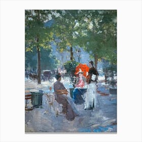 Konstantin Korovin (Russian, 1861-1939), A Paris Cafe, c. 1890. Classical Impressionism Oil Painting Parisian French European Scenery HD Remastered 2 Canvas Print