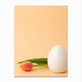 Easter Egg And Tulip Canvas Print