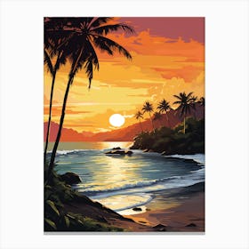 A Vibrant Painting Of El Yunque Beach Puerto Rico 2 Canvas Print