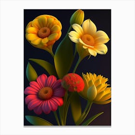 Flowers 3d Canvas Print