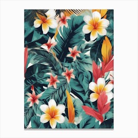 Tropical Floral Pattern Canvas Print