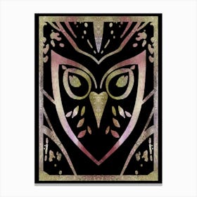 Owl Metallic Style Canvas Print