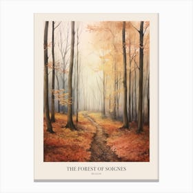 Autumn Forest Landscape The Forest Of Soignes Belgium Poster Canvas Print