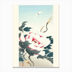 Peony With Butterfly (1925 1936), Ohara Koson Canvas Print