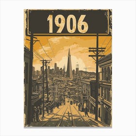 Aihrgdesign A Vintage Poster Depicting The Rebuilding Of San 5 Canvas Print