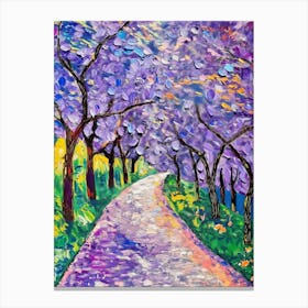 Jacaranda Blossoms Tree Oil Painting Canvas Print