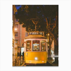 The Tram At Night Canvas Print