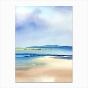 Dornoch Beach 3, Highlands, Scotland Watercolour Canvas Print