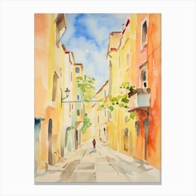 Rimini, Italy Watercolour Streets 3 Canvas Print