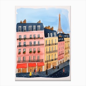 Paris Watercolor Painting 1 Canvas Print