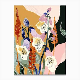 Colourful Flower Illustration Foxglove 4 Canvas Print