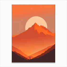 Misty Mountains Vertical Composition In Orange Tone 145 Canvas Print