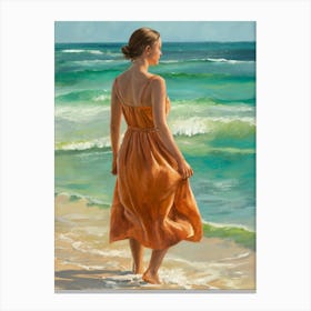 Woman On The Beach Canvas Print