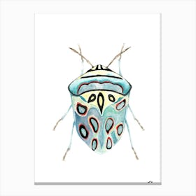 Watercolour Beetle Canvas Print