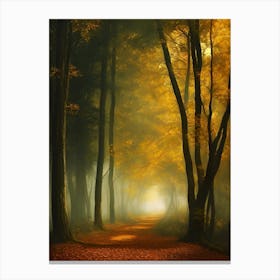 Foggy Autumn Forest 1 Canvas Print