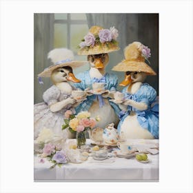 Afternoon Tea Duckling Painting 2 Canvas Print