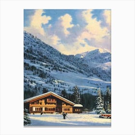 Oberstdorf, Germany Ski Resort Vintage Landscape 3 Skiing Poster Canvas Print