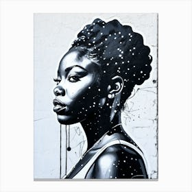 Graffiti Mural Of Beautiful Black Woman 301 Canvas Print