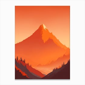 Misty Mountains Vertical Composition In Orange Tone 135 Canvas Print