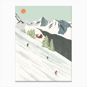 Skiing Art Print Canvas Print