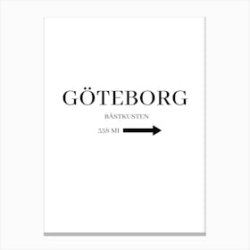 Göteborg Bästkusten Canvas Print