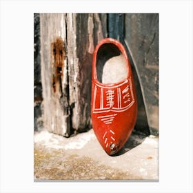 Wooden Red Clog // The Netherlands // Travel Photography Canvas Print