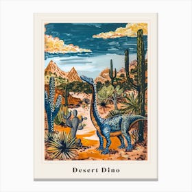 Abstract Dinosaur In The Desert Painting 3 Poster Canvas Print