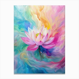 lotus flower swirling colors of light 9 Canvas Print