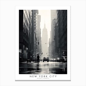 Poster Of New York City, Black And White Analogue Photograph 2 Canvas Print