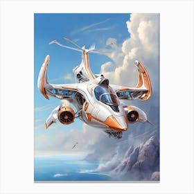 Spaceship Illustration Canvas Print