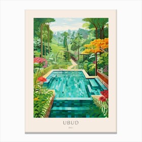 Ubud Bali 2 Midcentury Modern Pool Poster Canvas Print